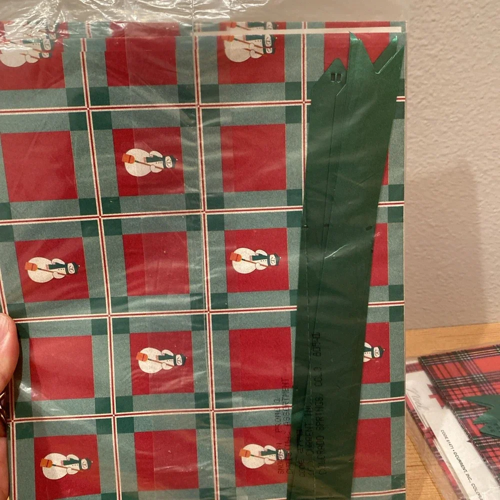 Vintage Gift Wrap‎ Sheets By CURRENT  Christmas Stickers Cards